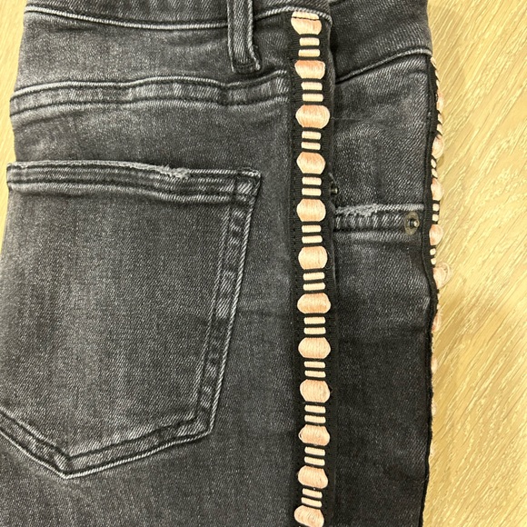 Zara black denim with pink ribbon sides - Picture 3 of 5